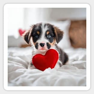 Cute Valentine Puppy Sticker